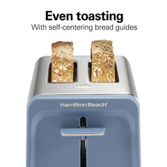 Contemporary 2 Slice Toaster, Steel Blue