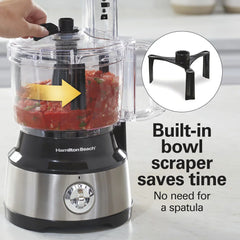10-Cup Food Processor with Bowl Scraper, Black & Stainless