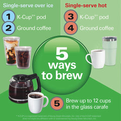 Recertified FlexBrew® Advanced 5-in-1 Coffee Maker, Removable Dual-Position, Black & Stainless