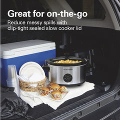 7 Quart Programmable Stay or Go® Slow Cooker with Party Dipper™ Food Warmer