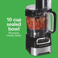 10-Cup Stack & Snap™ Food Processor with Big Mouth®, Black & Stainless