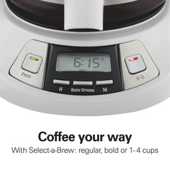 Programmable Coffee Maker, White