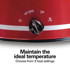8 Quart Slow Cooker, Red