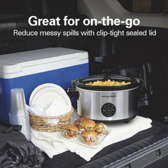 7 Quart Programmable Stay or Go® Slow Cooker, Silver