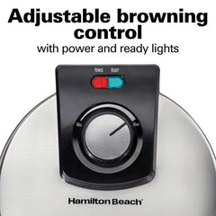 Belgian Waffle Maker with Adjustable Browning Control, Silver