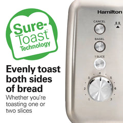 Sleek Stainless Steel 2 Slice Toaster