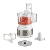 10-Cup Food Processor with Bowl Scraper, White & Stainless