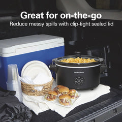 7 Quart Programmable Stay or Go® Slow Cooker, Black
