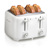 4 Slice Toaster with Extra-Wide Slots, White