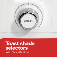 4 Slice Toaster with Extra-Wide Slots, White