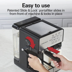 Slide & Lock™ Espresso Maker with Automatic Milk Reservoir