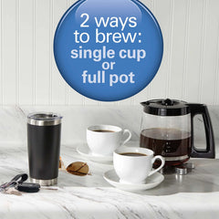2-Way Coffee Maker, Single-Serve &12 Cup Carafe, Stainless