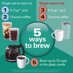 FlexBrew® Advanced 5-in-1 Coffee Maker, Removable Dual-Position, Black