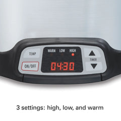 8 Quart Programmable Countdown Slow Cooker, Silver