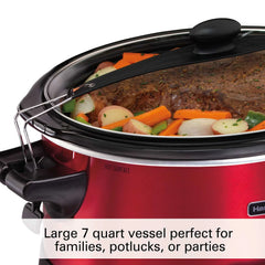 Stay or Go® Programmable Slow Cooker with Party Dipper, Red