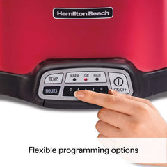 Stay or Go® Programmable Slow Cooker with Party Dipper, Red