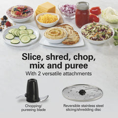 10-Cup Food Processor with Bowl Scraper, Black & Stainless
