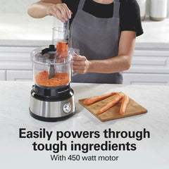 10-Cup Food Processor with Bowl Scraper, Black & Stainless