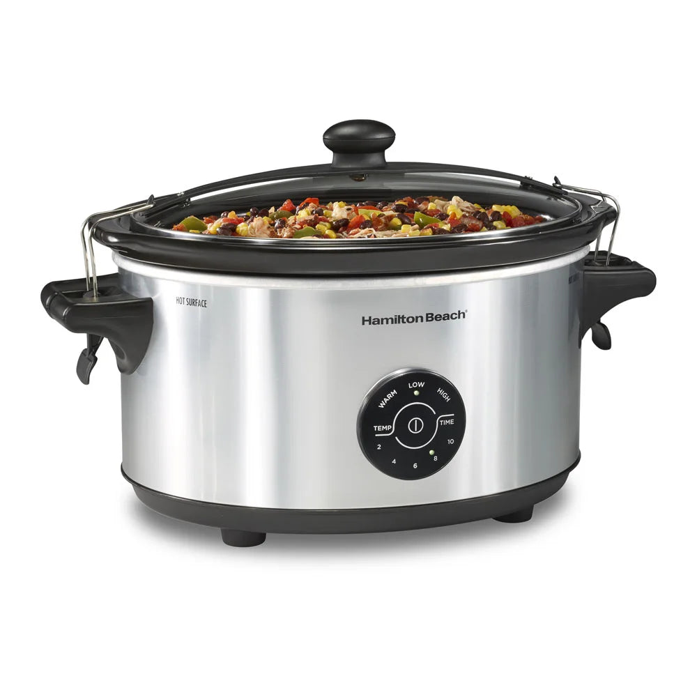 7 Quart Programmable Stay or Go® Slow Cooker, Silver