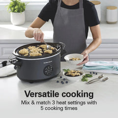 7 Quart Programmable Stay or Go® Slow Cooker, Black