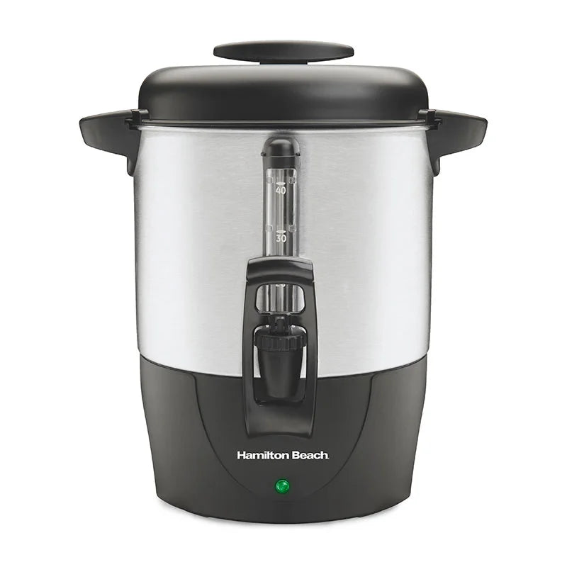 40 Cup Coffee Urn, Black & Stainless