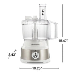 10-Cup Food Processor with Bowl Scraper, White & Stainless