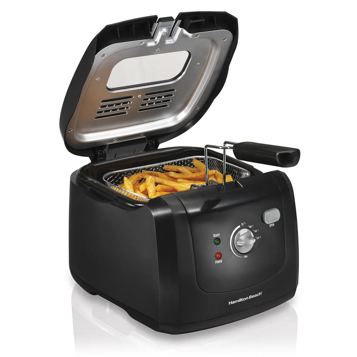 Cool-Touch Deep Fryer, 2 Liters/8 Cup Oil Capacity with Basket Hooks