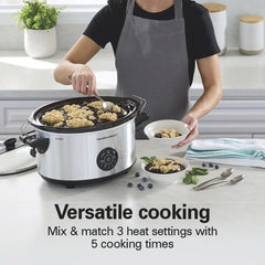 7 Quart Programmable Stay or Go® Slow Cooker, Silver