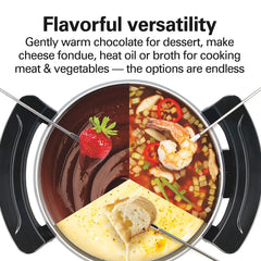 Fondue Pot, Gray and Black