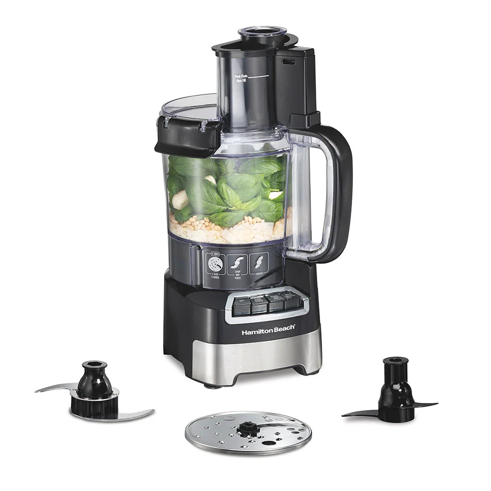 12-Cup Stack & Snap™ Food Processor, Black & Stainless