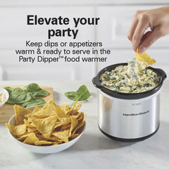 Programmable Stay or Go® Slow Cooker with Party Dipper™ Food Warmer, Silver