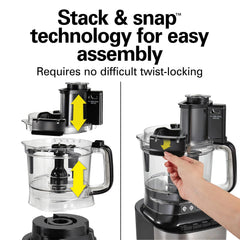Recertified 10-Cup Stack & Snap™ Food Processor with Bowl Scraper, Black