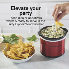 Programmable Stay or Go® Slow Cooker with Party Dipper™ Food Warmer, Red