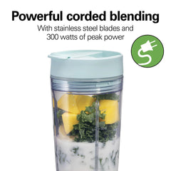 Personal Blender with Leak-Proof Travel Lid, Ice Blue